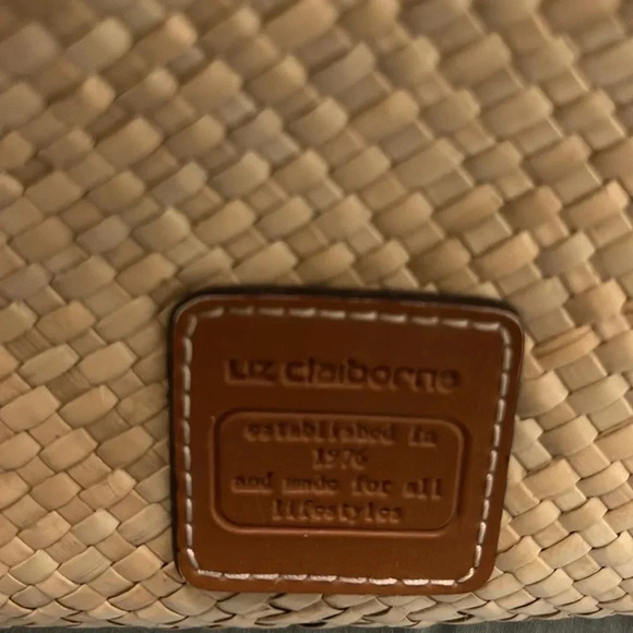 Gorgeous Vintage Liz Claiborne Straw and Faux Snake-print leather purse. 90s-Y2K - Picture 2 of 12